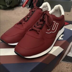 Bally Red Sneakers Low-Top Design with White Sole